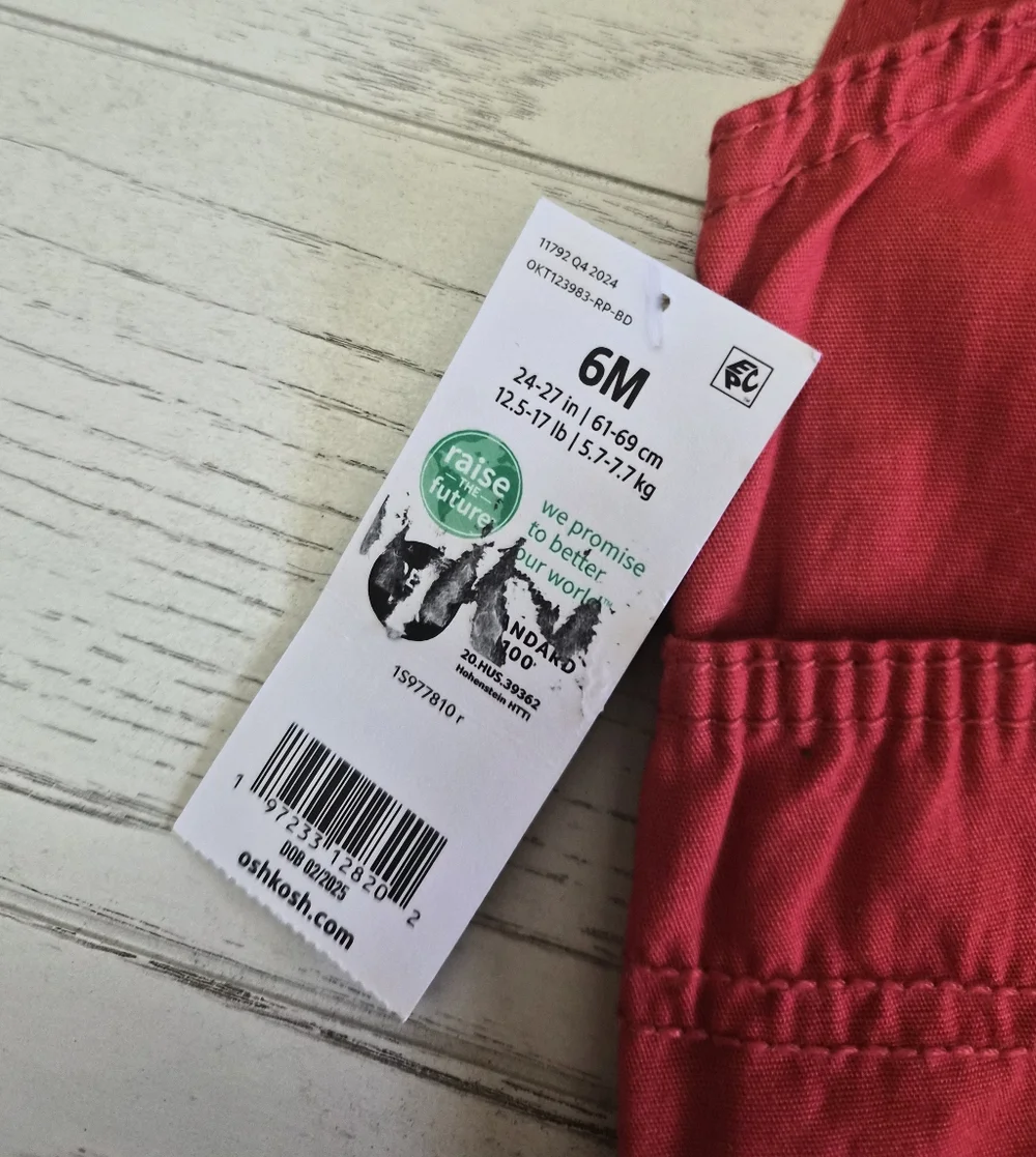Baby Boy Red Overalls Oshkosh NEW 6M